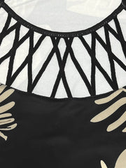 Tropical Leaf Print Halter Neck Mini Dress with Cutout Detail www.nizzadesign.com