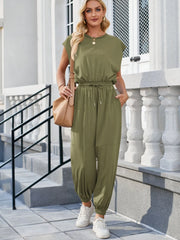 Backless Drawstring Waist Jumpsuit www.nizzadesign.com