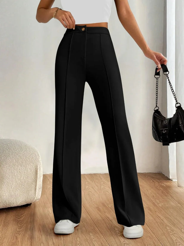 High Waist Wide Leg Pants Black www.nizzadesign.com