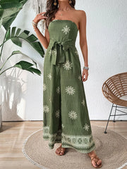 Printed Wide Leg Tube Jumpsuit www.nizzadesign.com