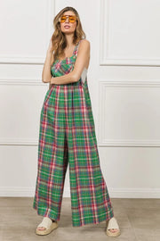BiBi Multi Color Check Plaid Overall www.nizzadesign.com