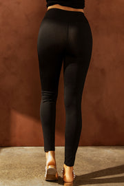 Wide Waistband Distressed Slim Fit Leggings www.nizzadesign.com