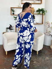 Double Take Full Size Printed Tie Back Wide Leg Jumpsuit www.nizzadesign.com