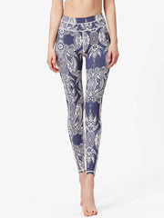 Printed Active High Waist Leggings French Blue www.nizzadesign.com
