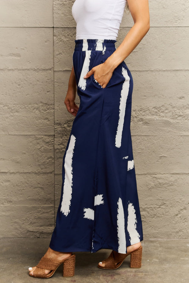 Perfee Printed Wide Leg Long Pants www.nizzadesign.com