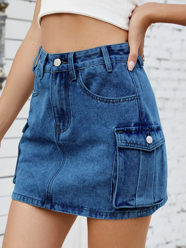 Cargo Denim Skirt www.nizzadesign.com