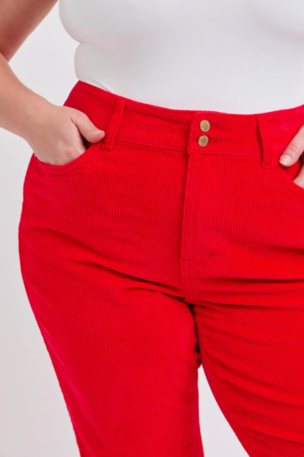 Judy Blue Plus Size High Waist Corduroy Trouser Wide www.nizzadesign.com