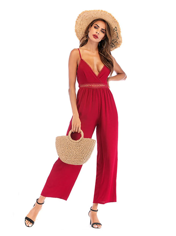 Spaghetti Strap Wide Leg Jumpsuit www.nizzadesign.com
