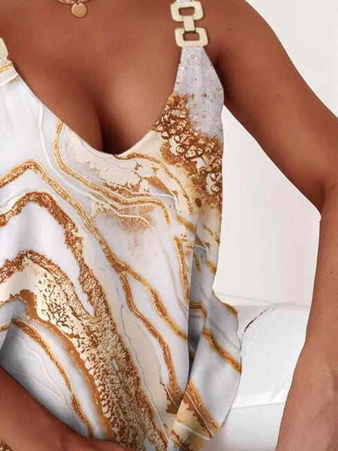 Marble Print Chain Strap Cami Top www.nizzadesign.com