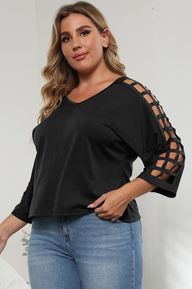 3/4 Sleeve Cutout Detail Top www.nizzadesign.com