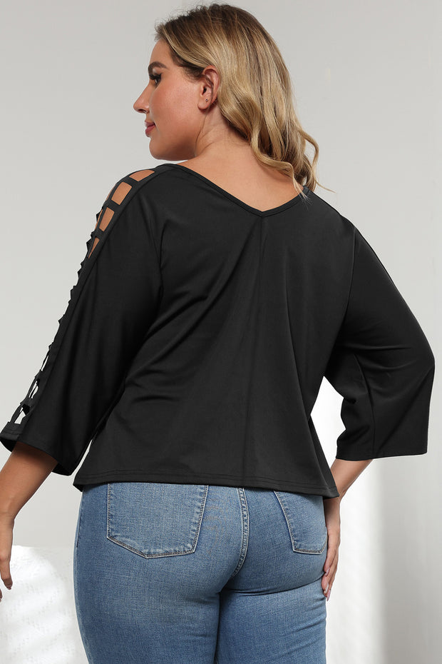 3/4 Sleeve Cutout Detail Top www.nizzadesign.com