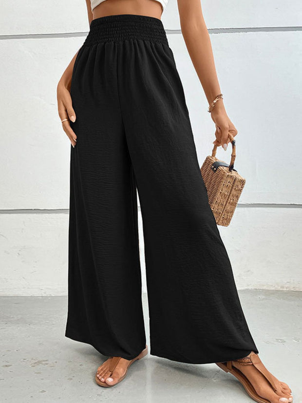 Perfee Wide Waistband Relax Fit Long Pants www.nizzadesign.com