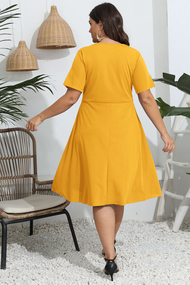 Plus Size Round Neck Openwork Dress www.nizzadesign.com
