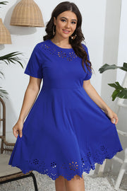 Plus Size Round Neck Openwork Dress www.nizzadesign.com