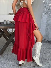 Devine High-Low Ruched Layered Skirt www.nizzadesign.com