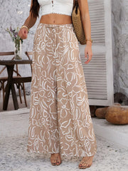 Devine Drawstring Printed Wide Leg Pants www.nizzadesign.com