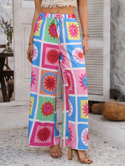 Devine Drawstring Printed Wide Leg Pants www.nizzadesign.com