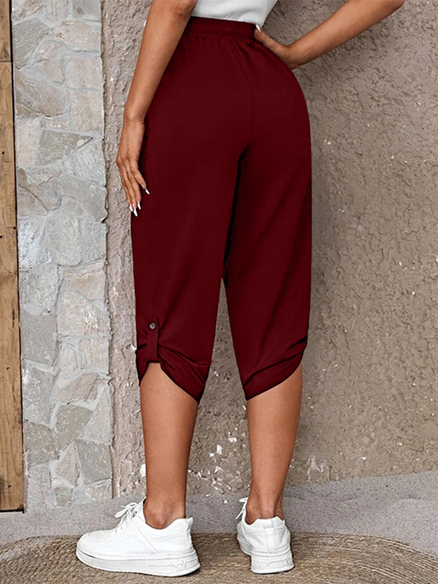 Full Size Roll-Tab Capris Pants www.nizzadesign.com