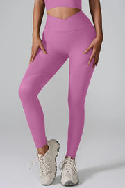 High Waist Active Leggings Pink Purple www.nizzadesign.com