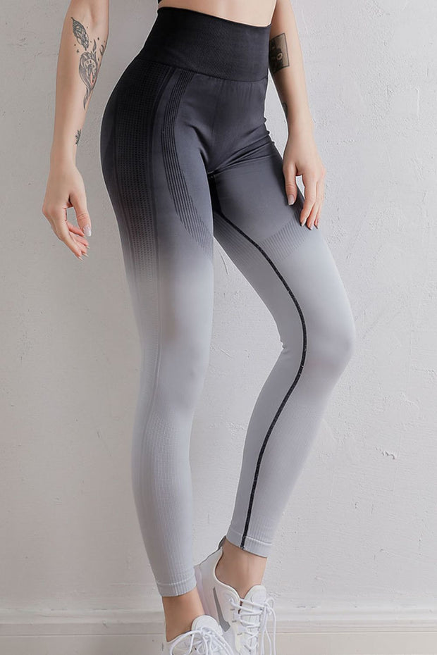 Gradient High Waist Sports Leggings Black White www.nizzadesign.com
