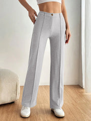 High Waist Wide Leg Pants Light Gray www.nizzadesign.com