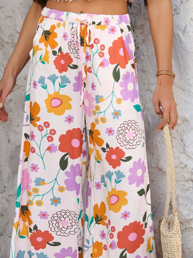 Devine Drawstring Printed Wide Leg Pants www.nizzadesign.com