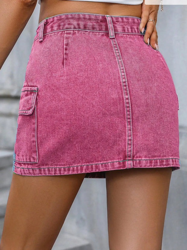 Pocketed Denim Mini Skirt www.nizzadesign.com