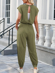 Backless Drawstring Waist Jumpsuit www.nizzadesign.com
