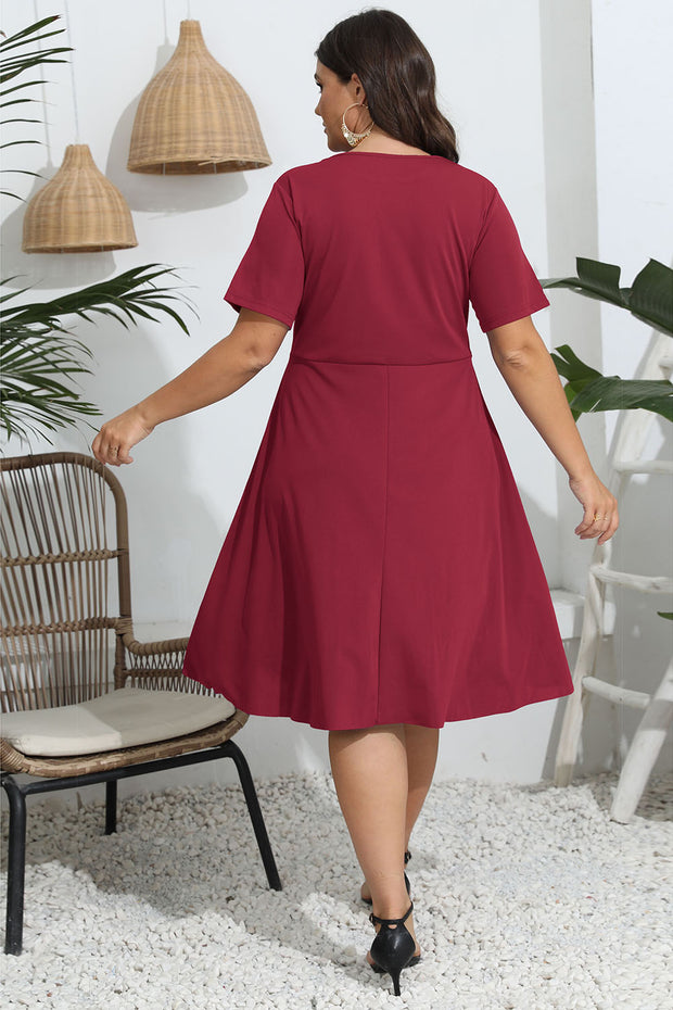 Plus Size Round Neck Openwork Dress www.nizzadesign.com