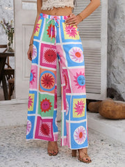 Devine Drawstring Printed Wide Leg Pants www.nizzadesign.com