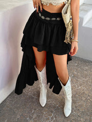 Devine High-Low Ruched Layered Skirt www.nizzadesign.com