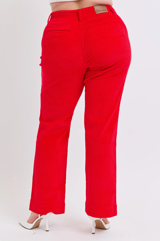 Judy Blue Plus Size High Waist Corduroy Trouser Wide www.nizzadesign.com