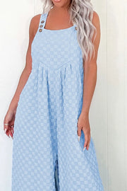 Checkered Pocketed Wide Leg Overalls www.nizzadesign.com
