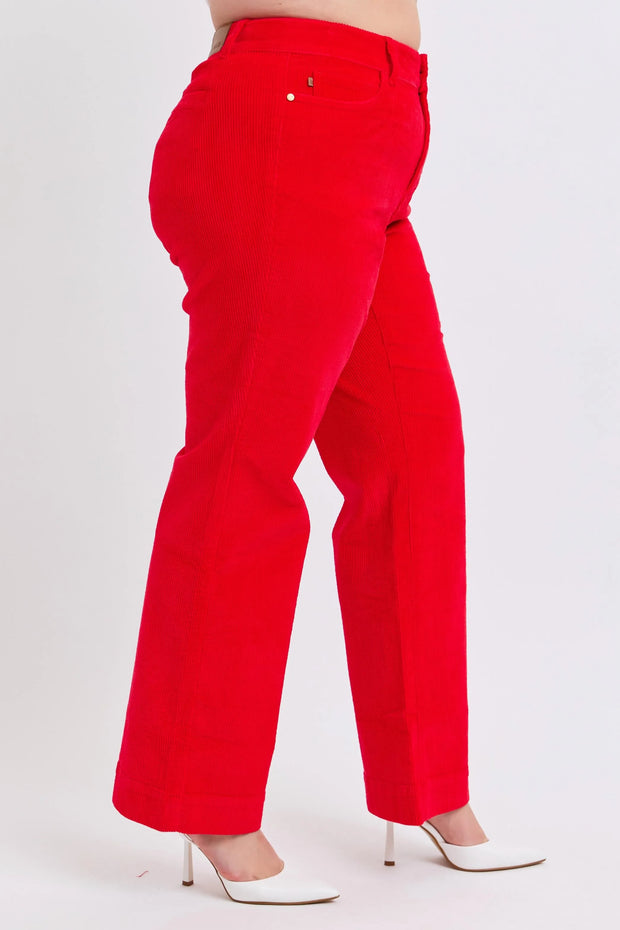 Judy Blue Plus Size High Waist Corduroy Trouser Wide www.nizzadesign.com
