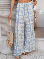 Devine Drawstring Printed Wide Leg Pants www.nizzadesign.com