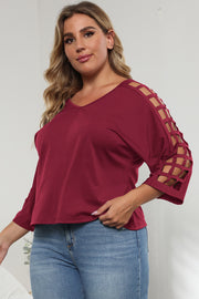 3/4 Sleeve Cutout Detail Top www.nizzadesign.com