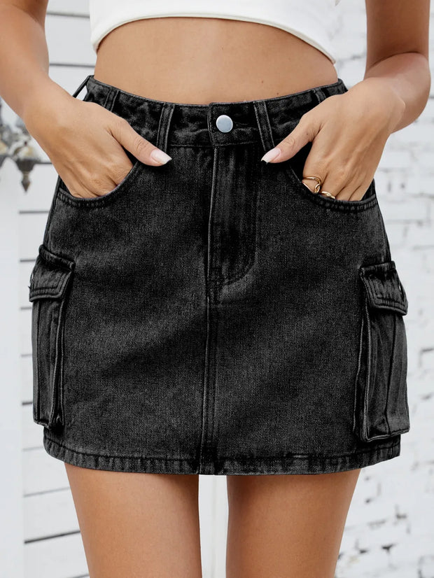 Cargo Denim Skirt www.nizzadesign.com