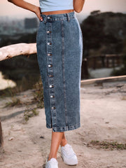 Button Down Denim Skirt www.nizzadesign.com