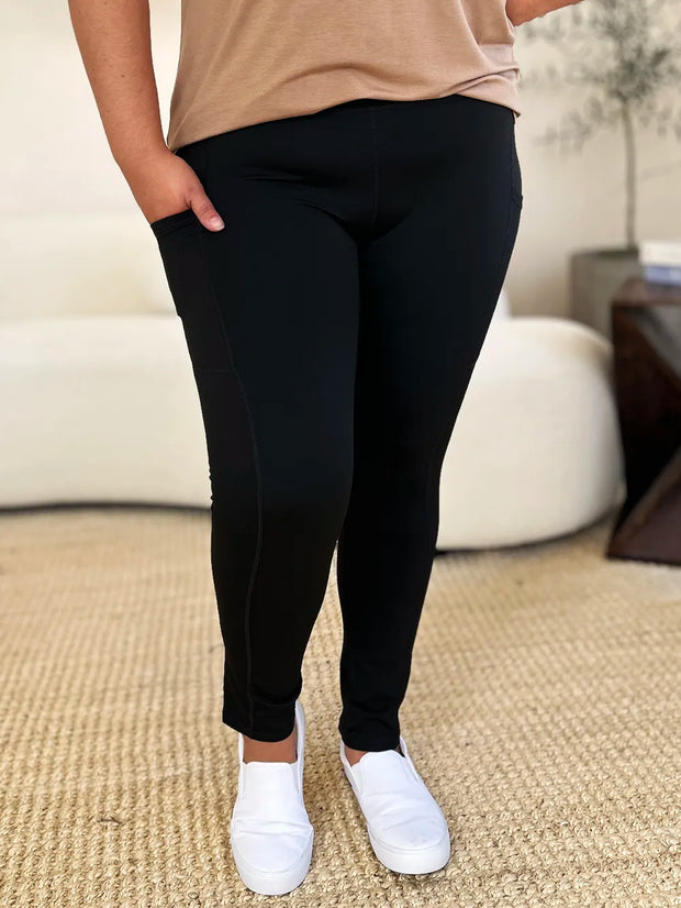 Wide Waistband Sports Leggings Black www.nizzadesign.com