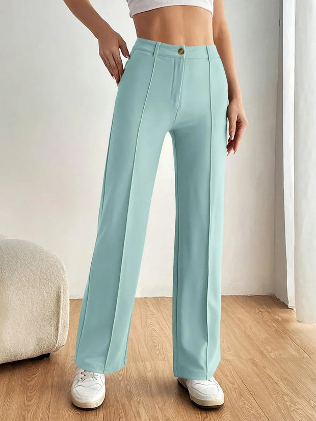 High Waist Wide Leg Pants Tiffany Blue www.nizzadesign.com