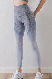 Gradient High Waist Sports Leggings Grey Blue www.nizzadesign.com