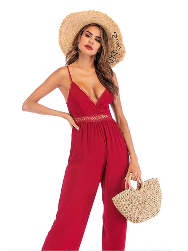 Spaghetti Strap Wide Leg Jumpsuit www.nizzadesign.com
