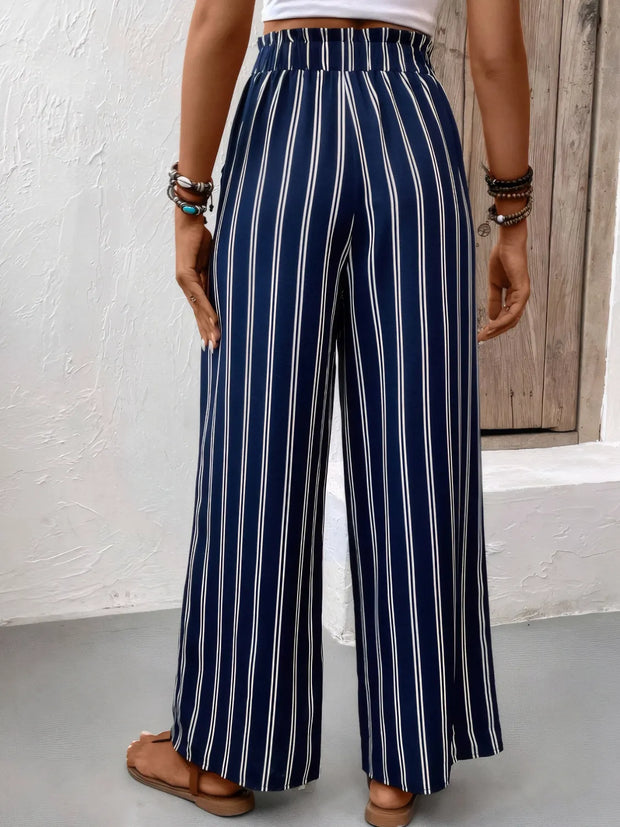 Striped Wide Leg Pants www.nizzadesign.com