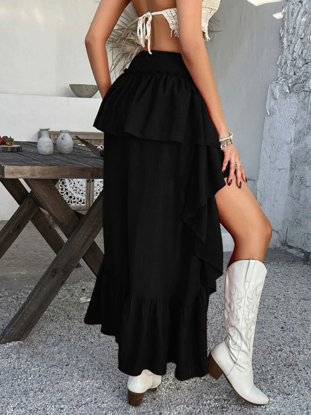 Devine High-Low Ruched Layered Skirt www.nizzadesign.com