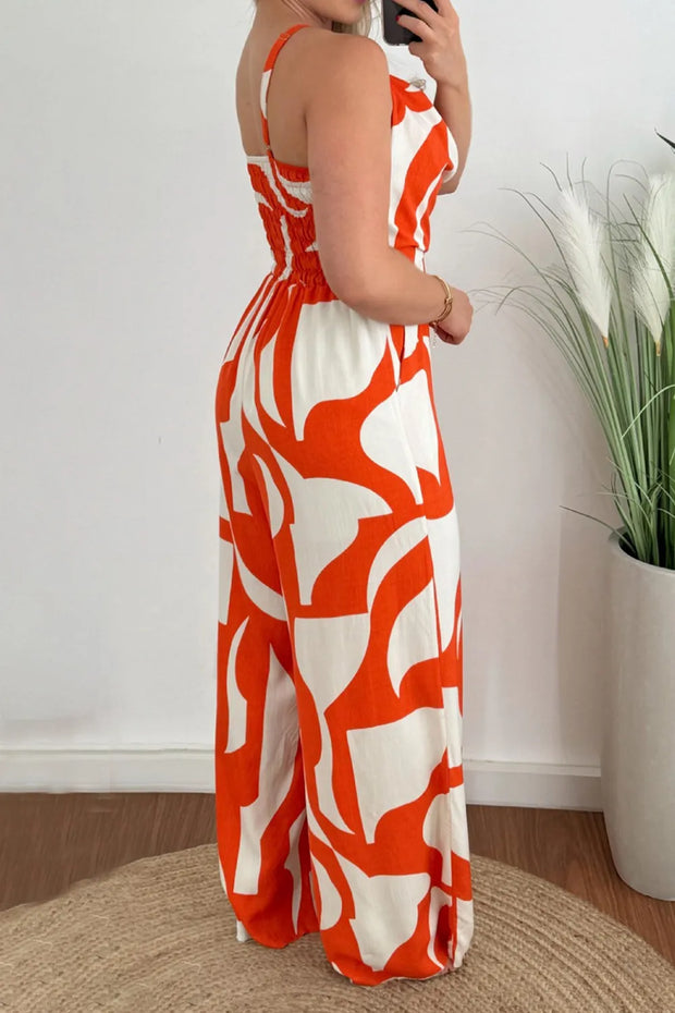 Two-Tone Spaghetti Strap Wide Leg Jumpsuit www.nizzadesign.com