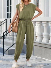 Backless Drawstring Waist Jumpsuit www.nizzadesign.com