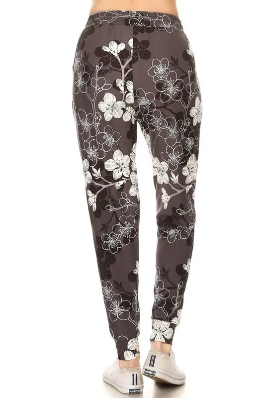 Leggings Depot Full Size Buttery Soft Floral Joggers with Drawstring Plus Size www.nizzadesign.com