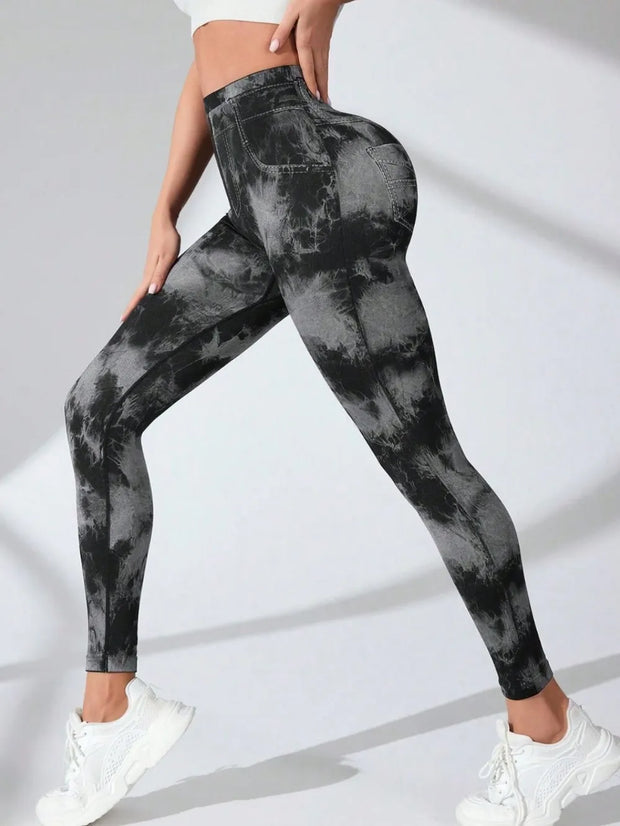Tie-Dye High Waist Active Leggings www.nizzadesign.com