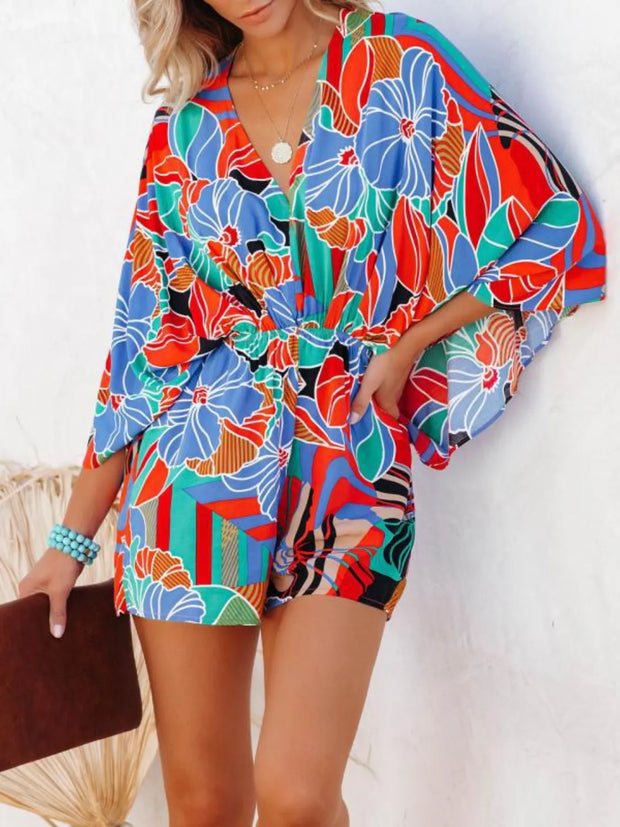 Oversized Tied Back Printed Romper Floral www.nizzadesign.com