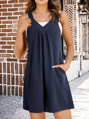 V-Neck Wide Strap Romper www.nizzadesign.com